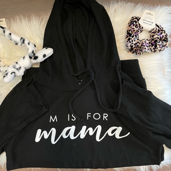 Mama Black Sweatshirt Hoodie SZ M - Picture 6 of 6